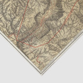 Papier Mousseline Carte topographique de la vallée 2 de Yosemite (Détail)
