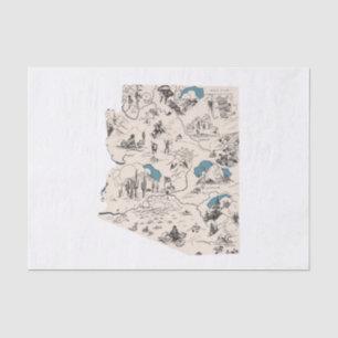 Papier Mousseline Carte Vintage Arizona