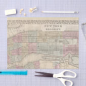 Papier Mousseline Carte vintage Brooklyn (Artisanat)