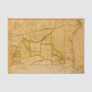Papier Mousseline Carte vintage de l'Alabama par John Melish (1820)