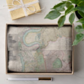 Papier Mousseline Carte vintage de Londres (Cadeau)