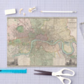 Papier Mousseline Carte vintage de Londres (Artisanat)