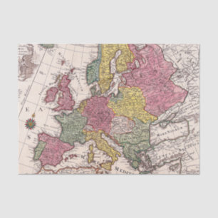 Papier Mousseline Carte vintage Europe Afrique Monde