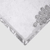 Papier Mousseline Cartes de jeu en noir et blanc Alice au pays des m (Détail)