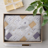 PAPIER MOUSSELINE CARTES DE JEUX BLANC EN OR PLUM (Cadeau)