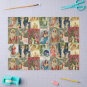 Papier Mousseline Cartes de Noël très anciennes avec collage d'anges (Artisanat)