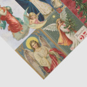 Papier Mousseline Cartes de Noël très anciennes avec collage d'anges (Détail)