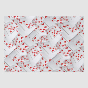 Papier Mousseline Cartes De Poker Coeur Et Diamants De Lucky Sevens,