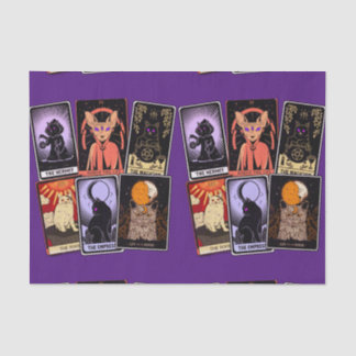 Papier Mousseline Cartes de Tarot de Chat—Empress d'Halloween. Hermi