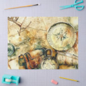 Papier Mousseline "Cartes et Whispers Voyage : Adventure Await" (Artisanat)