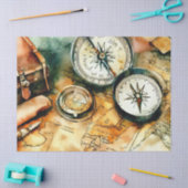 Papier Mousseline "Cartographie exquise : Adventure Await" (Artisanat)