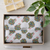 Papier Mousseline Cartographie Noël Lumières Tortue Tissu Papier (Cadeau)