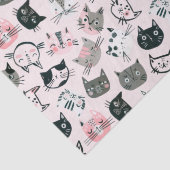 Papier Mousseline Carton Aquarelle Cute Kitten Visages (Détail)