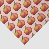 Papier Mousseline Carton Rouge Pomme Motif Fruit Sur Rose (Détail)