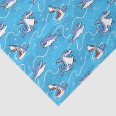 Papier Mousseline Cartoon Great White Sharks (Détail)