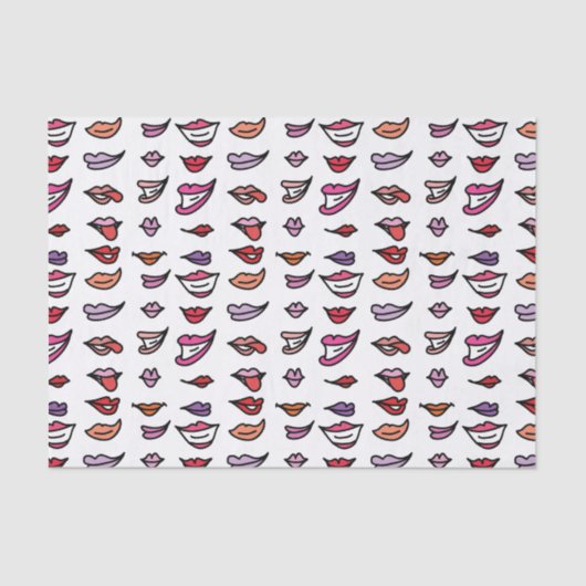 Papier Mousseline Cartoon Lipstick Sourires Motif amusant (Recto)