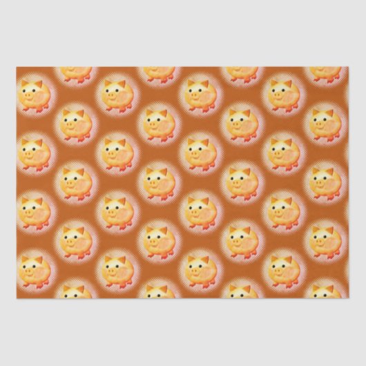 Papier Mousseline Cartoon mignon Bébé Peinture de porc (Recto)