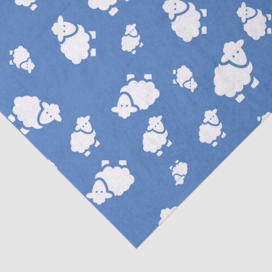 Papier Mousseline Cartoon Sheep sur arrière - plan bleu (Détail)