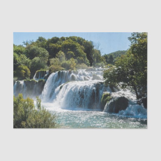 Papier Mousseline Cascade dans le Parc national de Krka - Dalmatie,  (Recto)