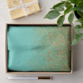 Papier Mousseline Cascady Gold Parties scintillant & Turquoise Aqua  (Cadeau)