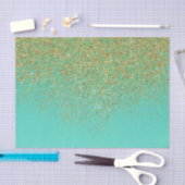 Papier Mousseline Cascady Gold Parties scintillant & Turquoise Aqua  (Artisanat)