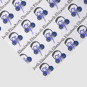 Papier Mousseline Casque Bleu Jouant Quelques Basse Classique (Détail)