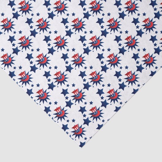 Papier Mousseline Casquette et étoiles d'Oncle Sam (Détail)