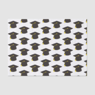 Papier Mousseline Casquette noire avec cadeau Arrière - plan blanc