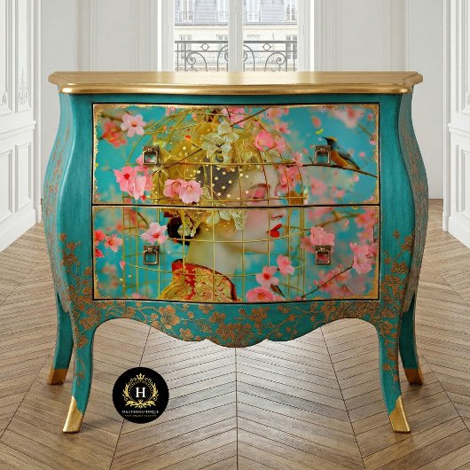 Papier Mousseline Casquette vintage de cage à oiseaux