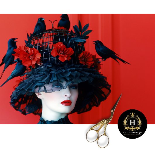 Papier Mousseline Casquette vintage de cage à oiseaux