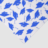 Papier Mousseline Casquettes de graduation bleu et blanc jetées dans (Détail)