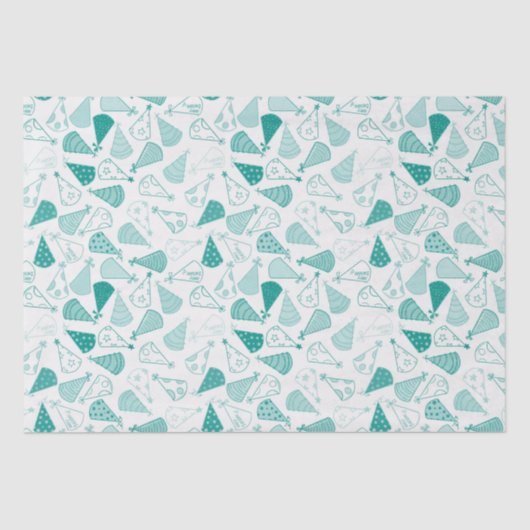 Papier Mousseline Casquettes turquoises (Recto)