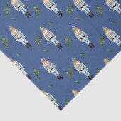 Papier Mousseline Casse-noix bleu Noël et Branches Holly Berry (Détail)