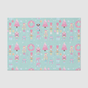 Papier Mousseline Casse-noix rose et vert menthe