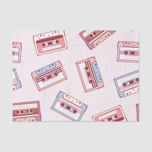 Papier Mousseline Cassettes Audio, Bandes Cassettes, Rétro (Recto)