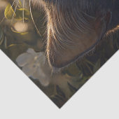 Papier Mousseline Cat bleu russe Fleurs blanches Découpage (Détail)