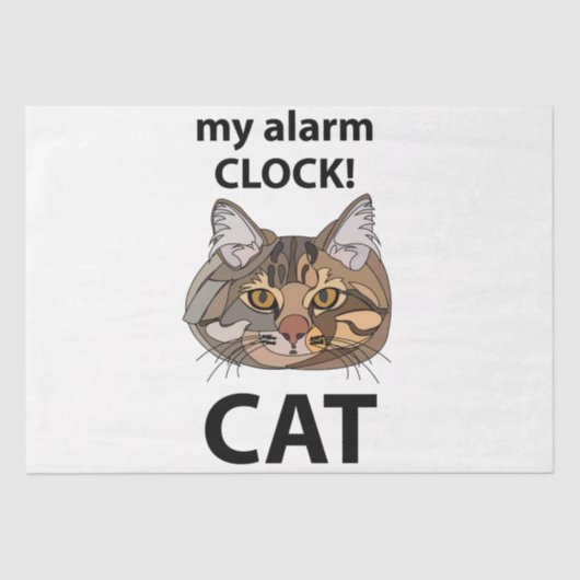 Papier Mousseline Cat Face Mon Alarme Horloge Tablette Cat (Recto)