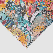 Papier Mousseline Cat Mixed Mixed Paper Collage (Détail)