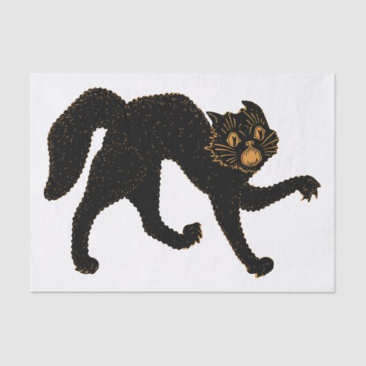 Papier Mousseline Cat noir effrayant de 1920 (Recto)