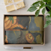 Papier Mousseline Cat noir et épouvantail citrouille (Cadeau)