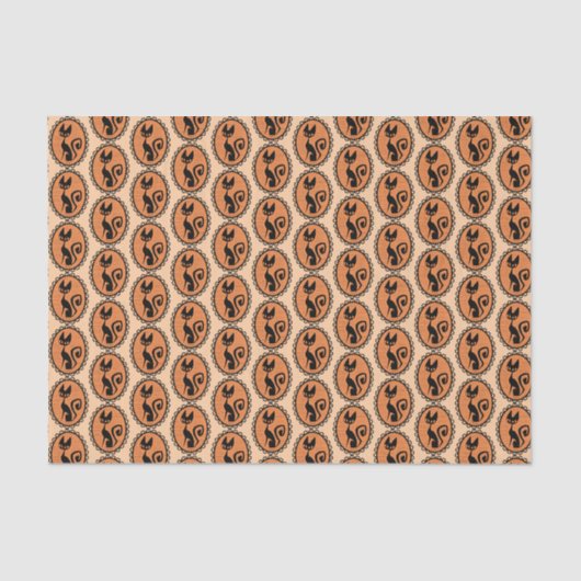 Papier Mousseline Cat noir rétro (Recto)