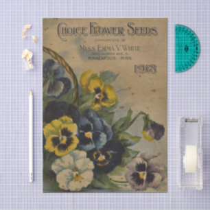 Papier Mousseline Catalogue de graines anciennes Emma White, 1913, P