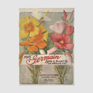 Papier Mousseline Catalogue de graines vintage 1911 Germain Pavot de