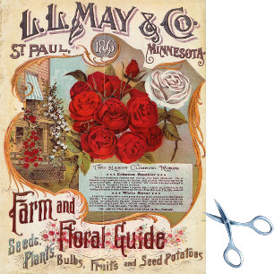 Papier Mousseline Catalogue de graines vintage L.L. May Farm & Flora