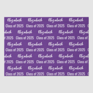 Papier Mousseline Catégorie de 2025 Nom du diplômé Royal Purple and