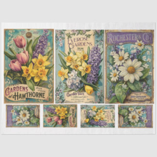 Papier Mousseline Catoloque vintage des semences x 3