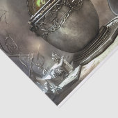 Papier Mousseline Cauldron antique de cuisine avec feu explosif (Détail)