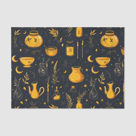 Papier Mousseline Cauldrons Et Potions Halloween (Recto)