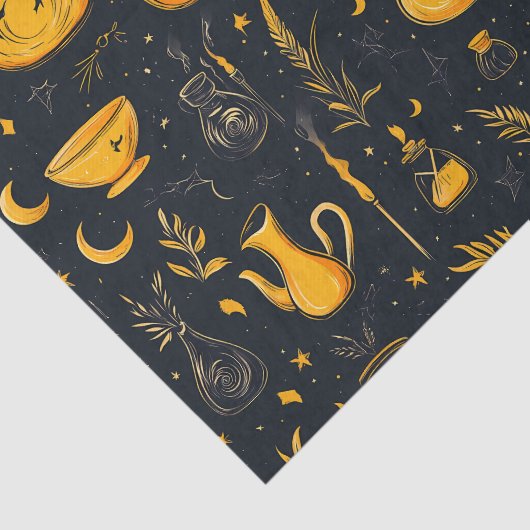 Papier Mousseline Cauldrons Et Potions Halloween (Détail)