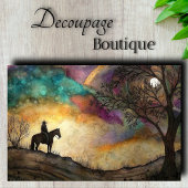 Papier Mousseline Cavalier au Clair de Lune Découpage